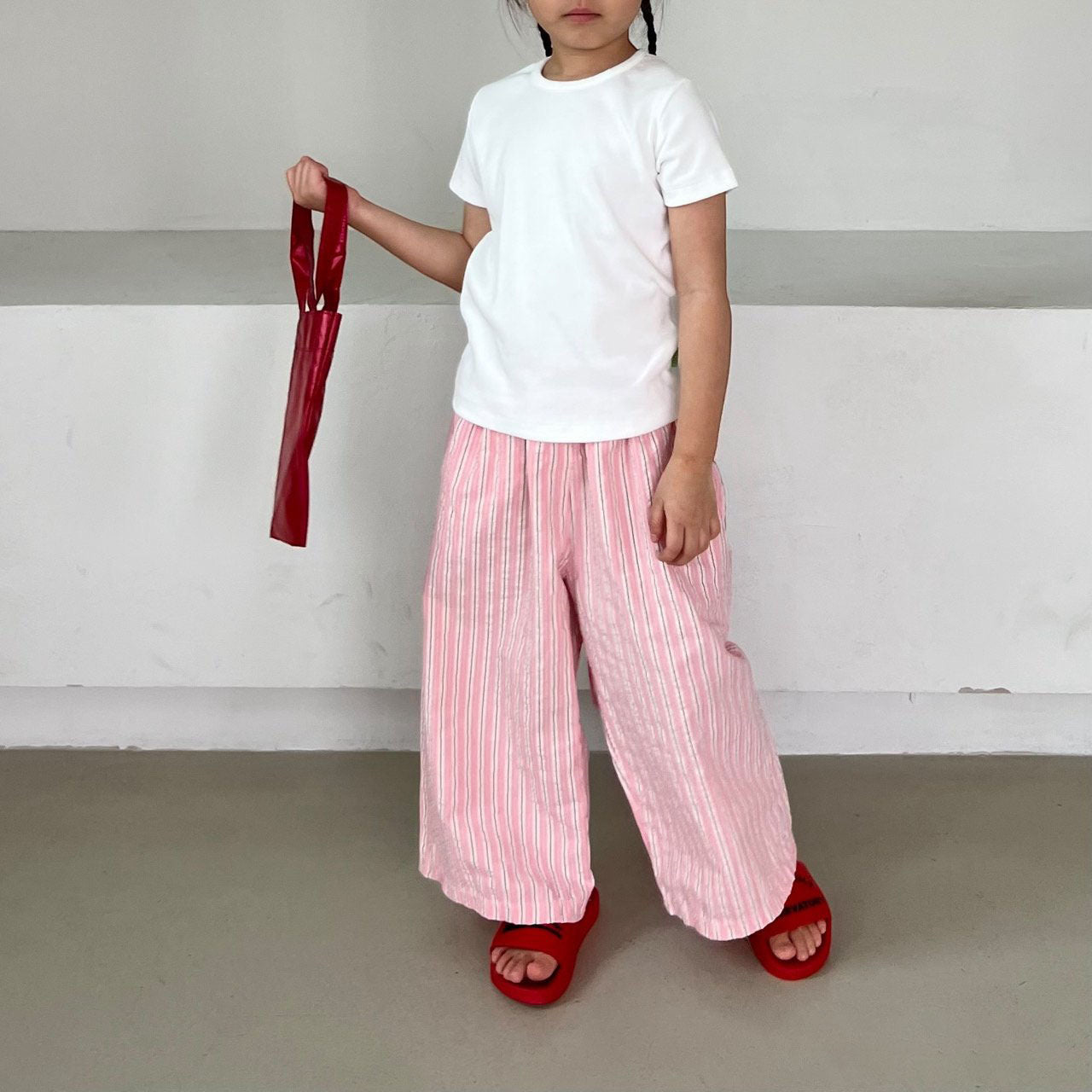 Kids SS25 Stripe Wide Leg Pull On Pants (2 - 7y) - 2 Colors kids outfit