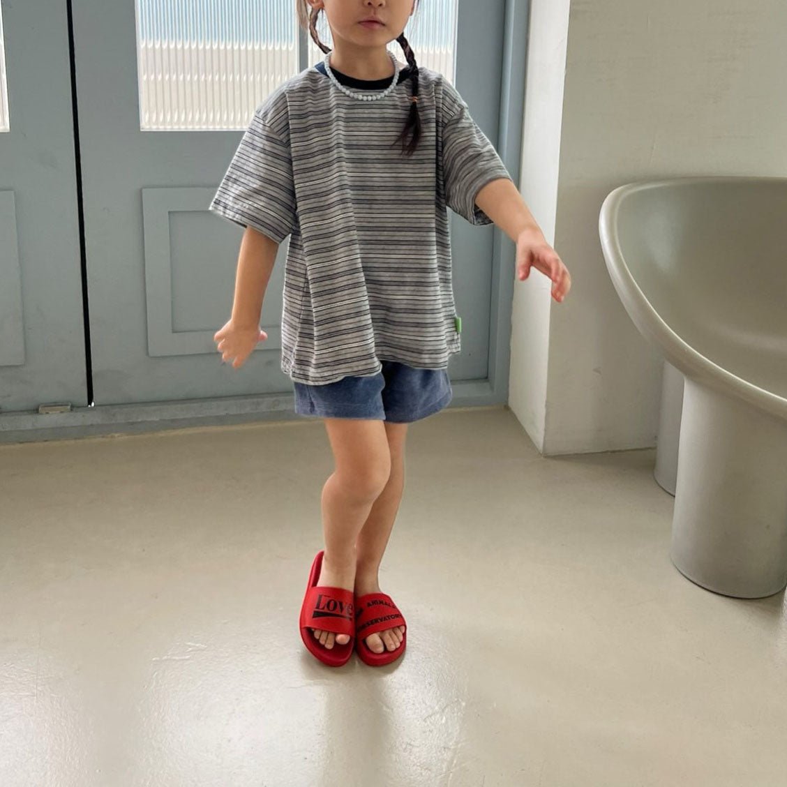 Kids SS25 Terry Cloth Shorts (2 - 7y) - Navy kids outfit