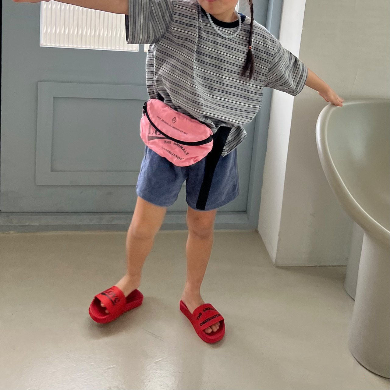 Kids SS25 Terry Cloth Shorts (2 - 7y) - Navy kids outfit