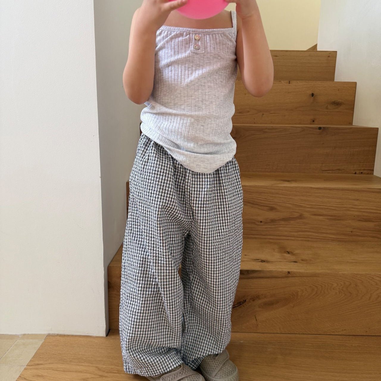 Kids SS26 Gingham Pull - On Pants (2 - 10y) - 2 Colors - AT NOON STORE