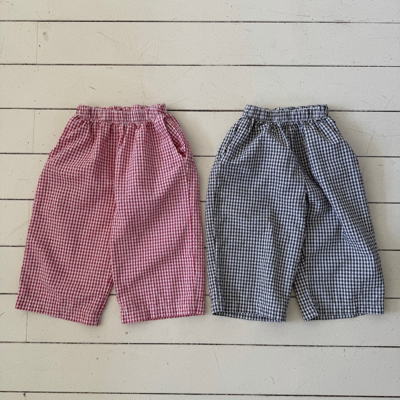 Kids SS26 Gingham Pull - On Pants (2 - 10y) - 2 Colors - AT NOON STORE