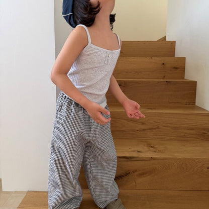 Kids SS26 Gingham Pull - On Pants (2 - 10y) - 2 Colors - AT NOON STORE