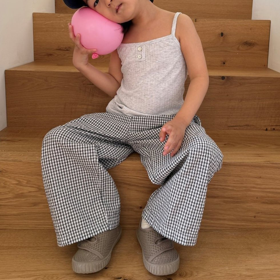 Kids SS26 Gingham Pull - On Pants (2 - 10y) - 2 Colors - AT NOON STORE