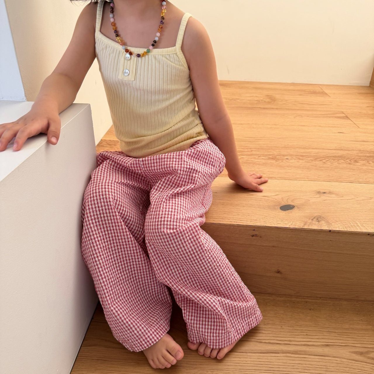 Kids SS26 Gingham Pull - On Pants (2 - 10y) - 2 Colors - AT NOON STORE