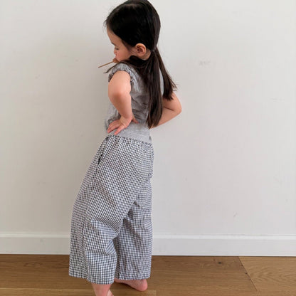 Kids SS26 Gingham Pull - On Pants (2 - 10y) - 2 Colors - AT NOON STORE