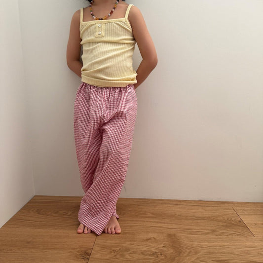 Kids SS26 Gingham Pull - On Pants (2 - 10y) - 2 Colors - AT NOON STORE