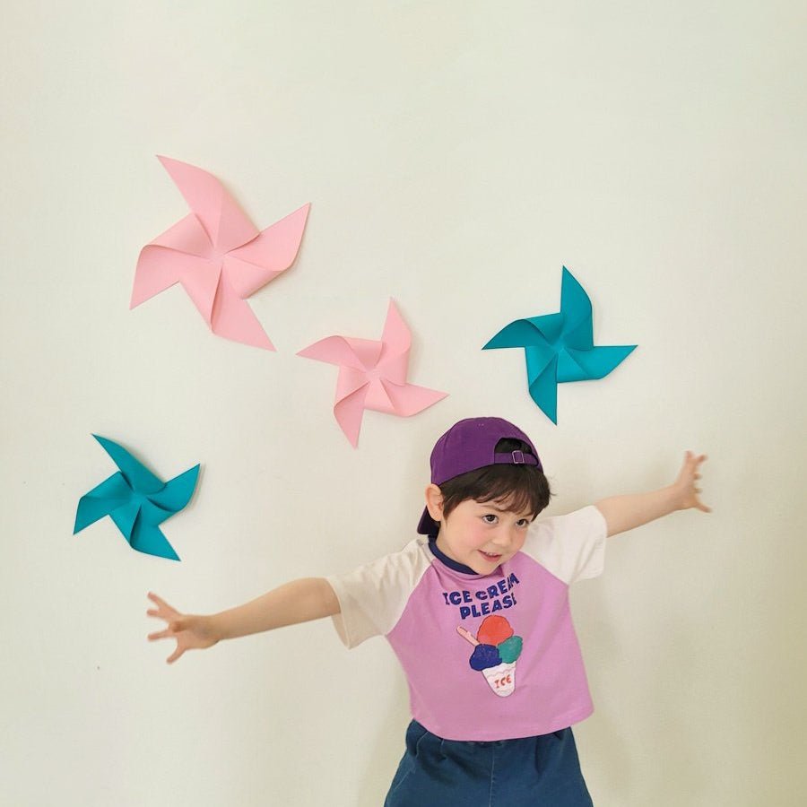 Kids SS26 ICE CREAM PLEASE Raglan Short Sleeve Top (2 - 9y) - 2 Colors - AT NOON STORE