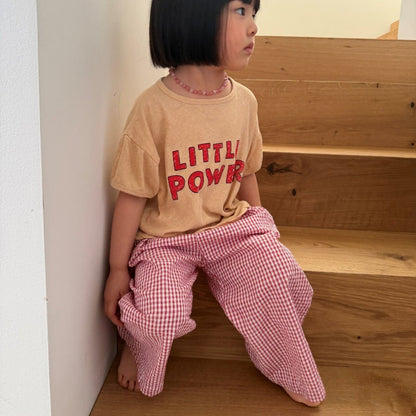 Kids SS26 LITTLE POWER Short Sleeve Top (2 - 10y) - Beige - AT NOON STORE