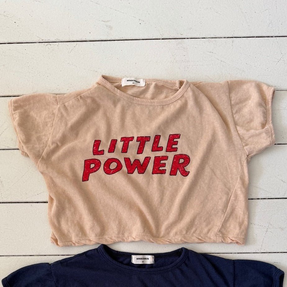 Kids SS26 LITTLE POWER Short Sleeve Top (2 - 10y) - Beige - AT NOON STORE