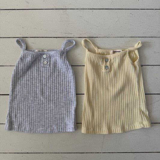 Kids SS26 Ribbed Noodle Strap Tank Top (2 - 10y) - 2 Colors - AT NOON STORE