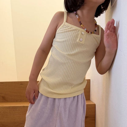 Kids SS26 Ribbed Noodle Strap Tank Top (2 - 10y) - 2 Colors - AT NOON STORE