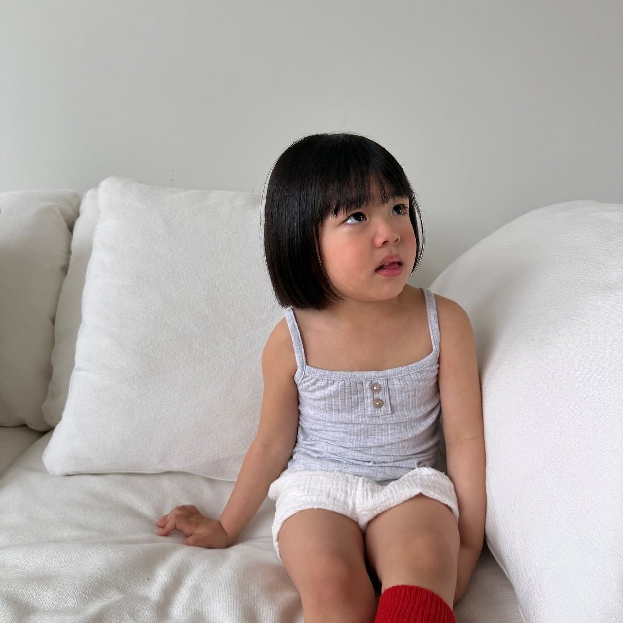 Kids SS26 Ribbed Noodle Strap Tank Top (2 - 10y) - 2 Colors - AT NOON STORE