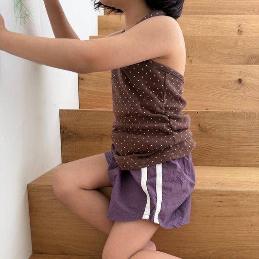 Kids SS26 Side Line Shorts (2 - 10y) - Purple - AT NOON STORE