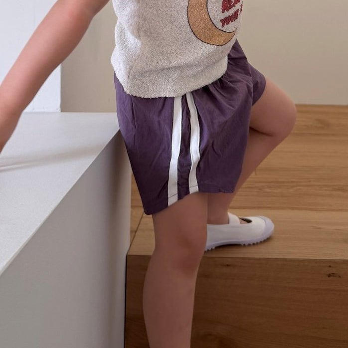 Kids SS26 Side Line Shorts (2 - 10y) - Purple - AT NOON STORE