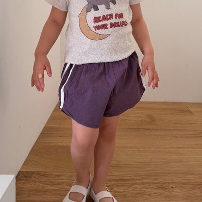 Kids SS26 Side Line Shorts (2 - 10y) - Purple - AT NOON STORE