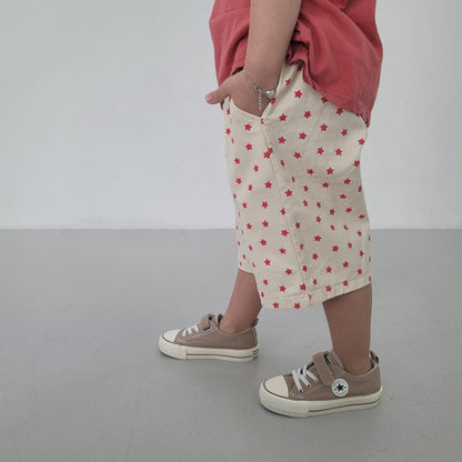 Kids SS26 Star Print Shorts (1 - 9y) - Ivory - AT NOON STORE