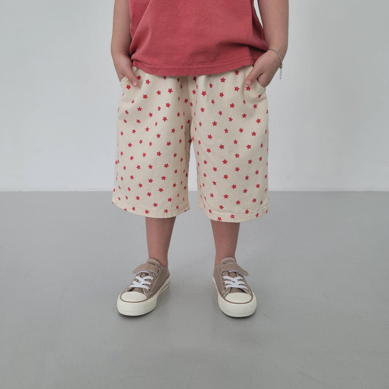 Kids SS26 Star Print Shorts (1 - 9y) - Ivory - AT NOON STORE
