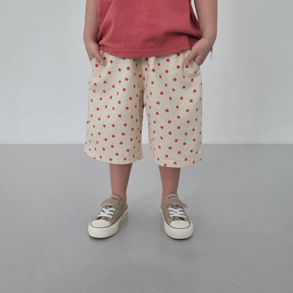 Kids SS26 Star Print Shorts (1 - 9y) - Ivory - AT NOON STORE