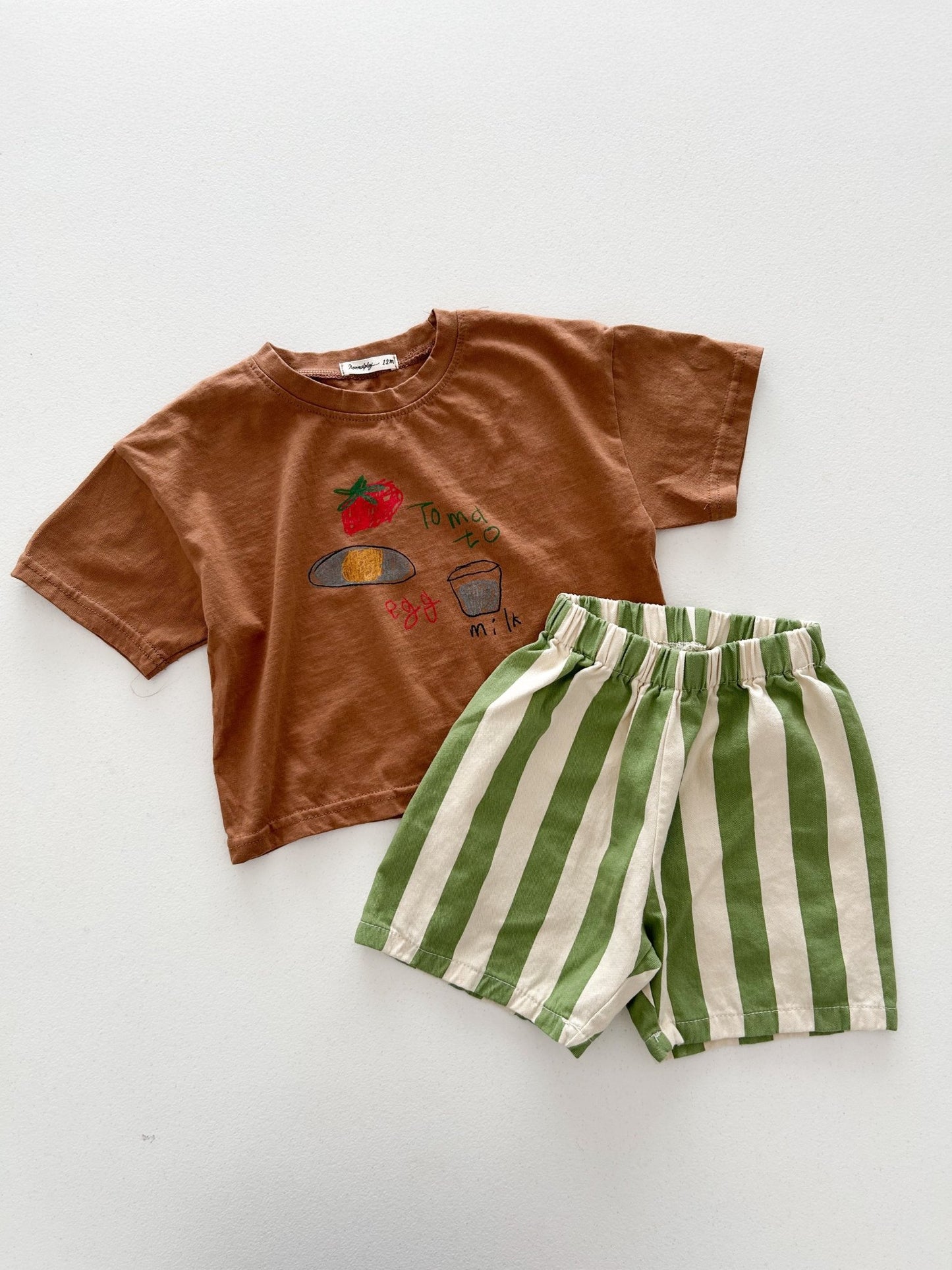 Kids SS26 Stripe Shorts (1 - 9y) - Green - AT NOON STORE