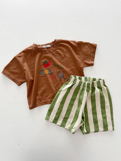 Kids SS26 Stripe Shorts (1 - 9y) - Green - AT NOON STORE