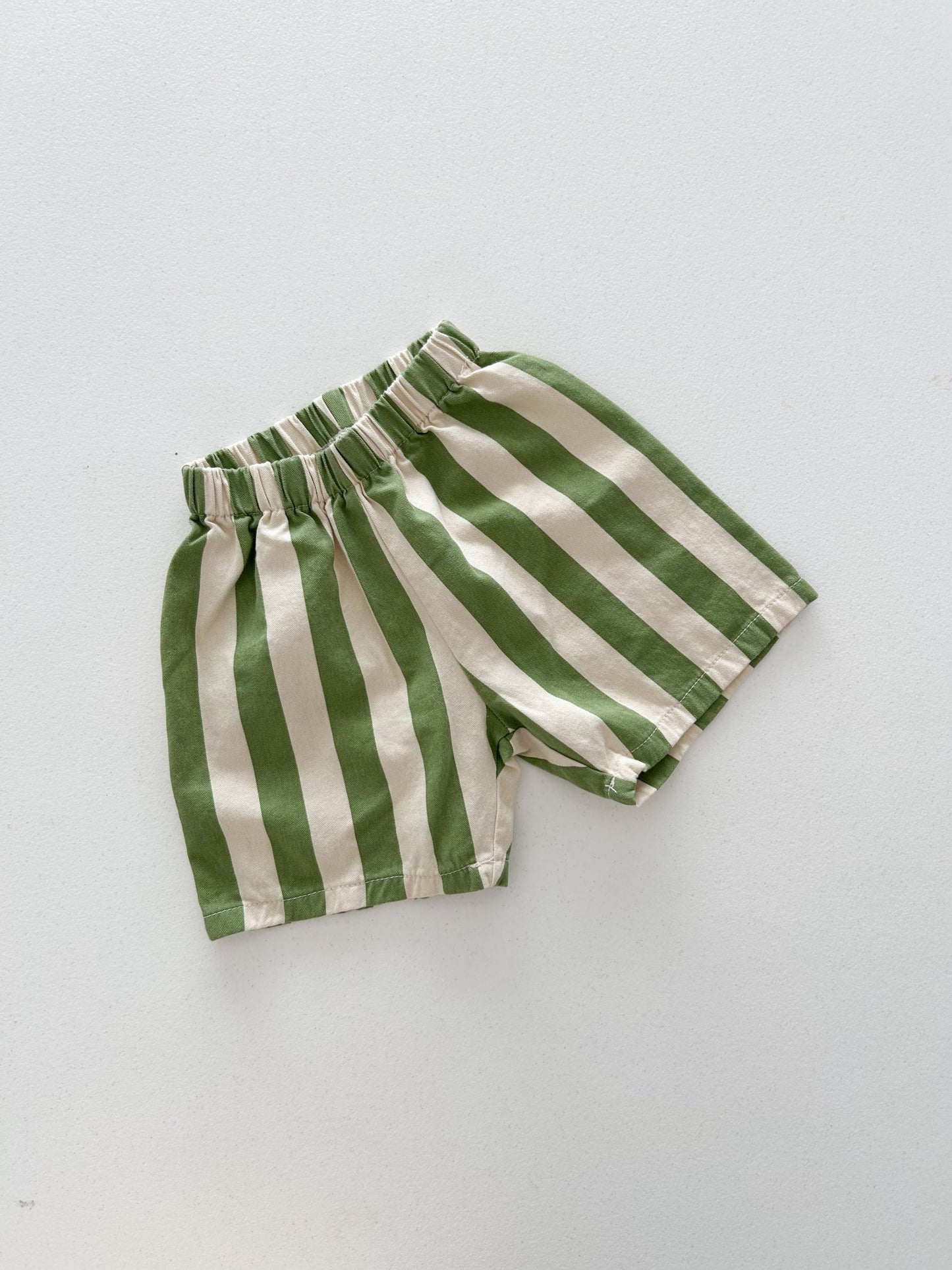 Kids SS26 Stripe Shorts (1 - 9y) - Green - AT NOON STORE
