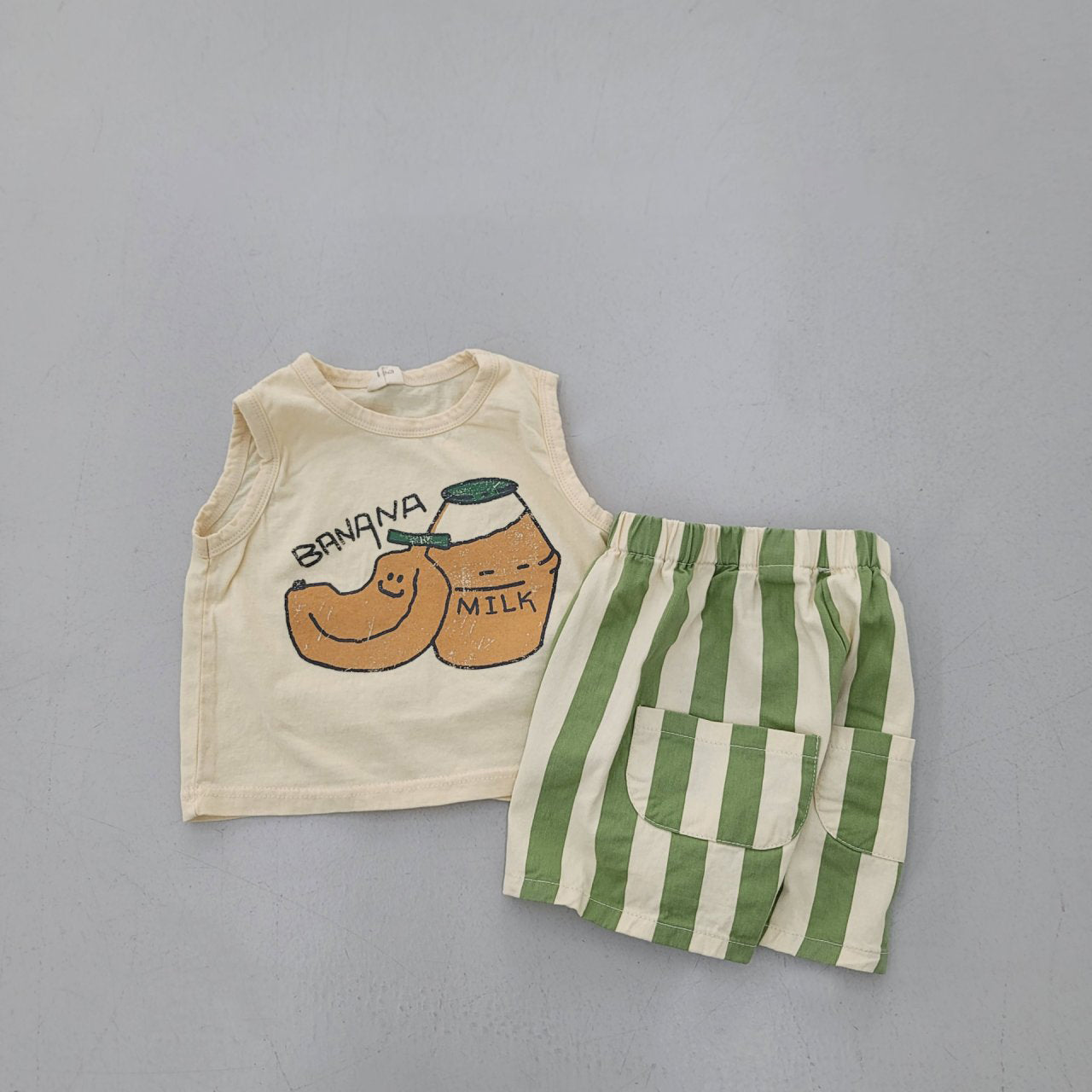 Kids SS26 Stripe Shorts (1 - 9y) - Green - AT NOON STORE