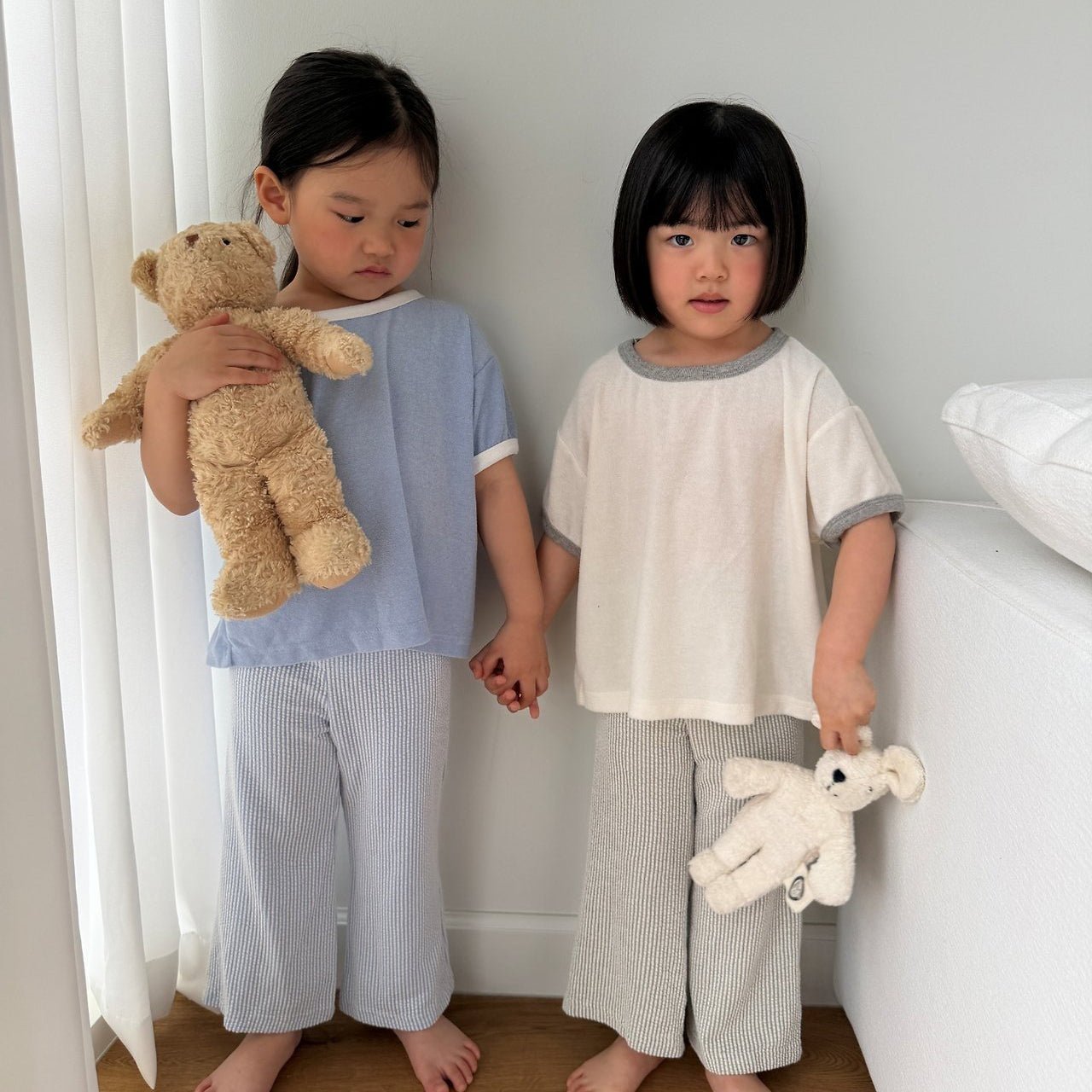 Kids SS26 Stripe Textured Semi Flare Pants (2 - 10y) - 2 Colors - AT NOON STORE