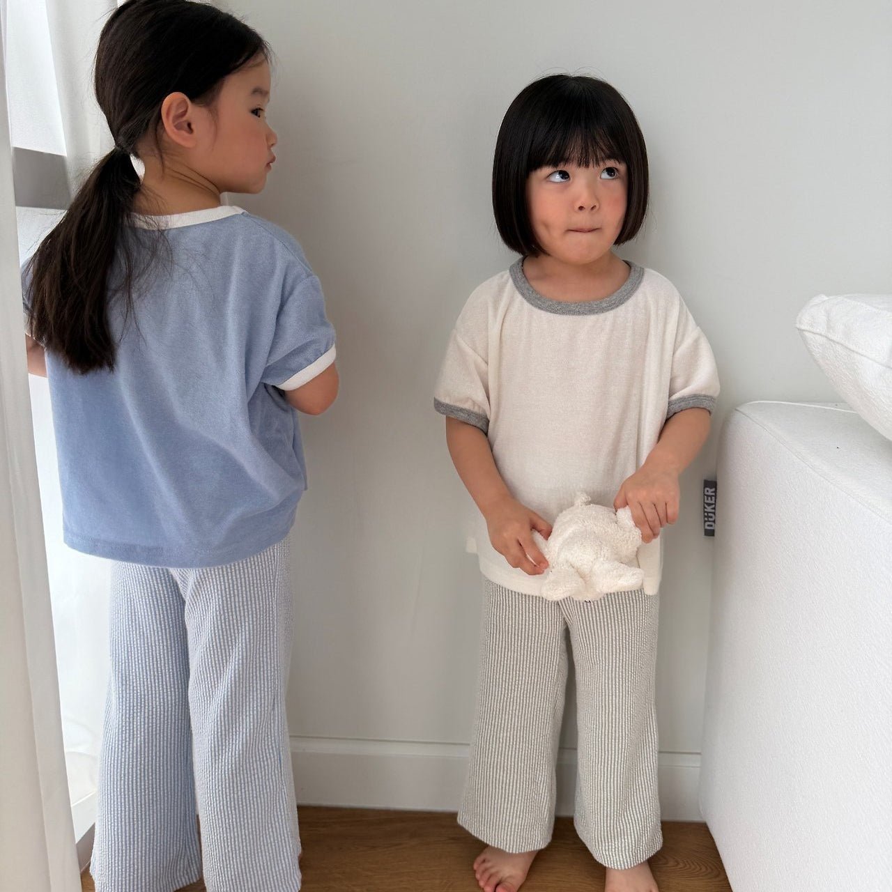 Kids SS26 Stripe Textured Semi Flare Pants (2 - 10y) - 2 Colors - AT NOON STORE