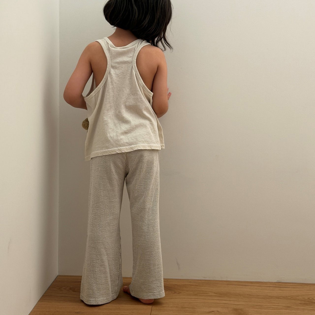 Kids SS26 Stripe Textured Semi Flare Pants (2 - 10y) - 2 Colors - AT NOON STORE