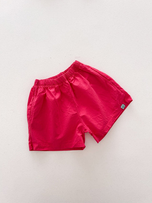 Kids SS26 Summer Basic Shorts (2 - 7y) - Hot Pink - AT NOON STORE