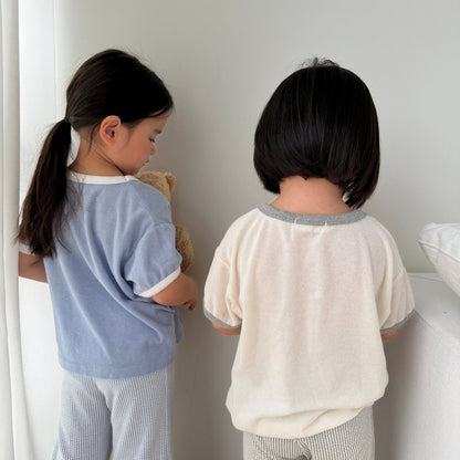 Kids SS26 Terry Cloth Short Sleeve Top (2 - 10y) - 2 Colors - AT NOON STORE