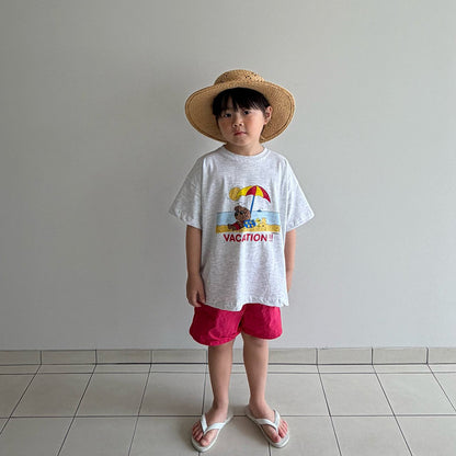Kids SS26 Vacation Print Short Sleeve Top (2 - 7y) - 2 Colors - AT NOON STORE