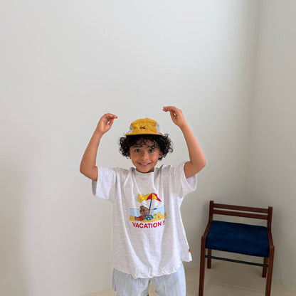 Kids SS26 Vacation Print Short Sleeve Top (2 - 7y) - 2 Colors - AT NOON STORE