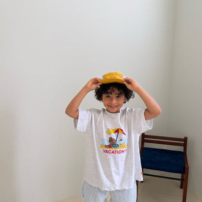 Kids SS26 Vacation Print Short Sleeve Top (2 - 7y) - 2 Colors - AT NOON STORE