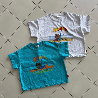 Kids SS26 Vacation Print Short Sleeve Top (2 - 7y) - 2 Colors - AT NOON STORE