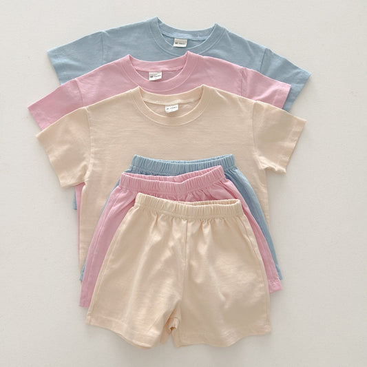 Kids T-Shirt and Shorts Set (6m - 8y) - 3 Colors - AT NOON STORE