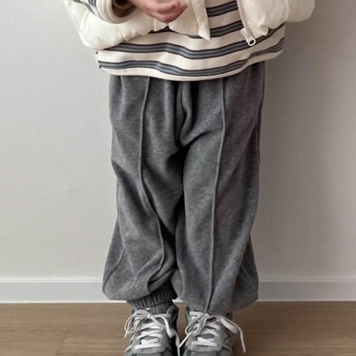 Kids W24 Comfy Soft Pin Tuck Jogger Pants (1 - 7y) - Gray kids outfit