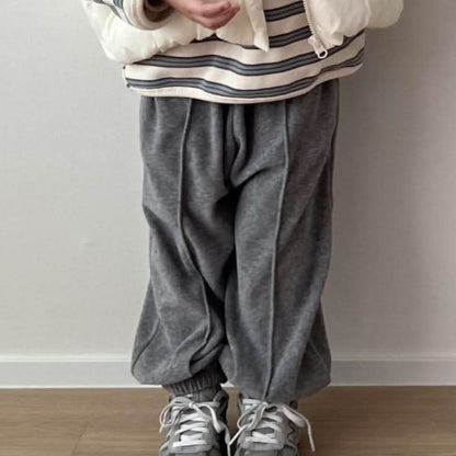 Kids W24 Comfy Soft Pin Tuck Jogger Pants (1 - 7y) - Gray kids outfit