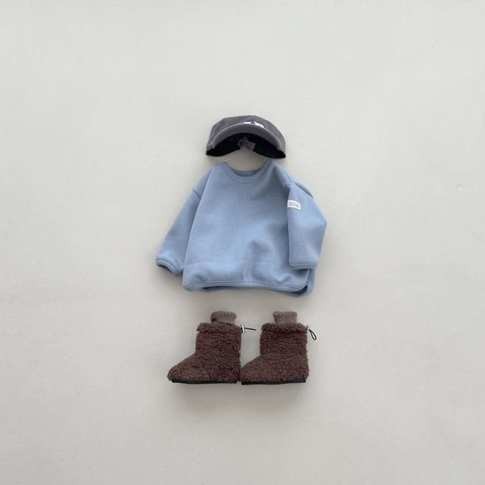 Kids W24 Warm Brushed Fabric Curved Hem Top (4m - 6y) - 5 Colors kids outfit
