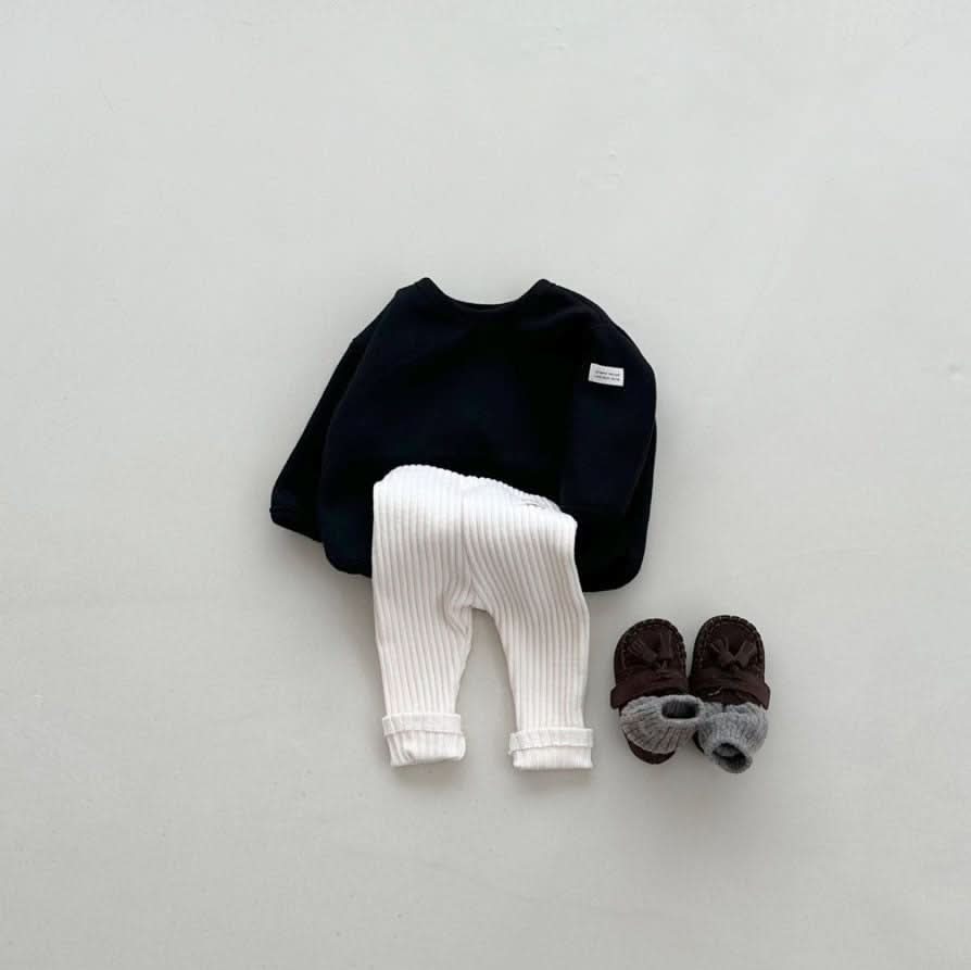 Kids W24 Warm Brushed Fabric Curved Hem Top (4m - 6y) - 5 Colors kids outfit