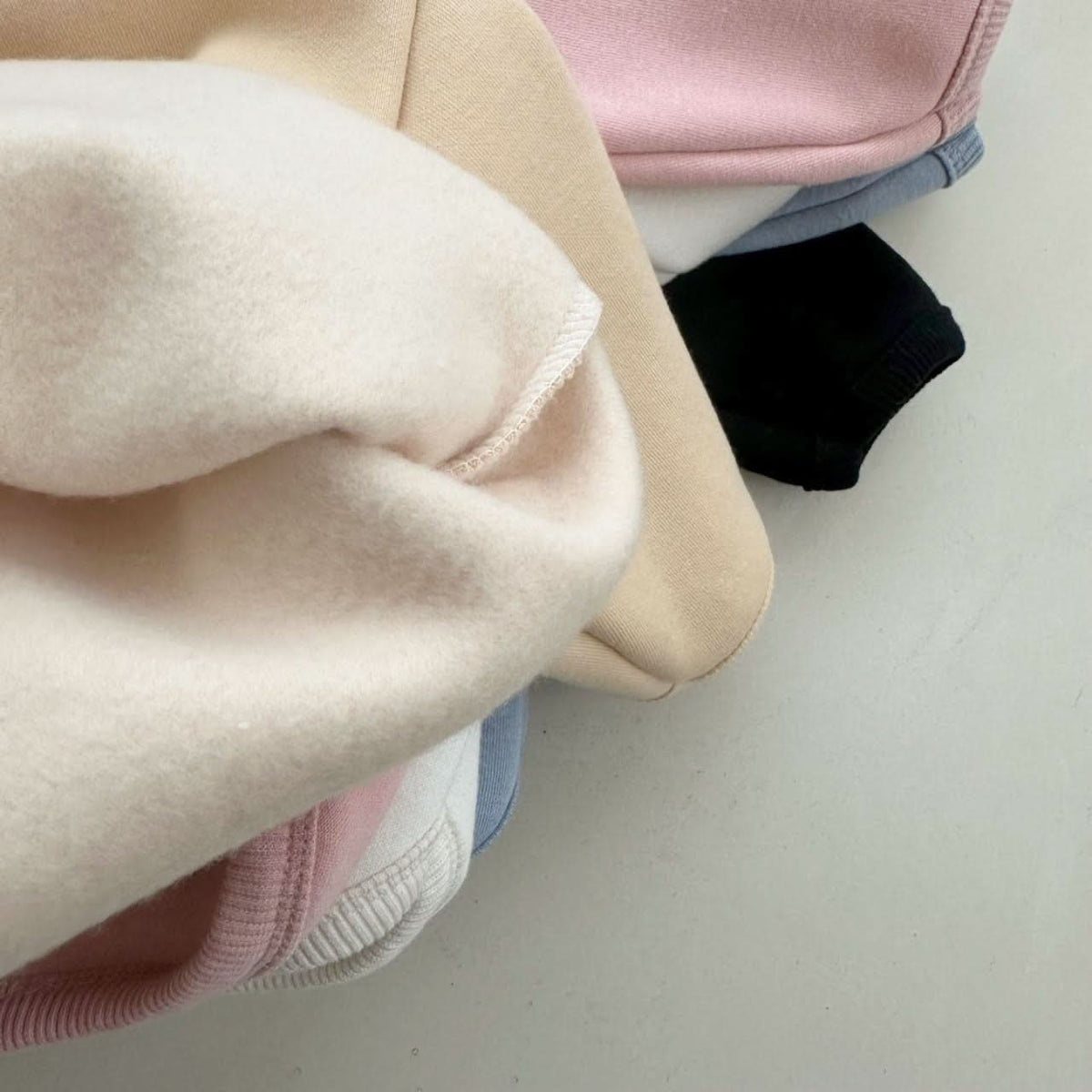 Kids W24 Warm Brushed Fabric Curved Hem Top (4m - 6y) - 5 Colors kids outfit