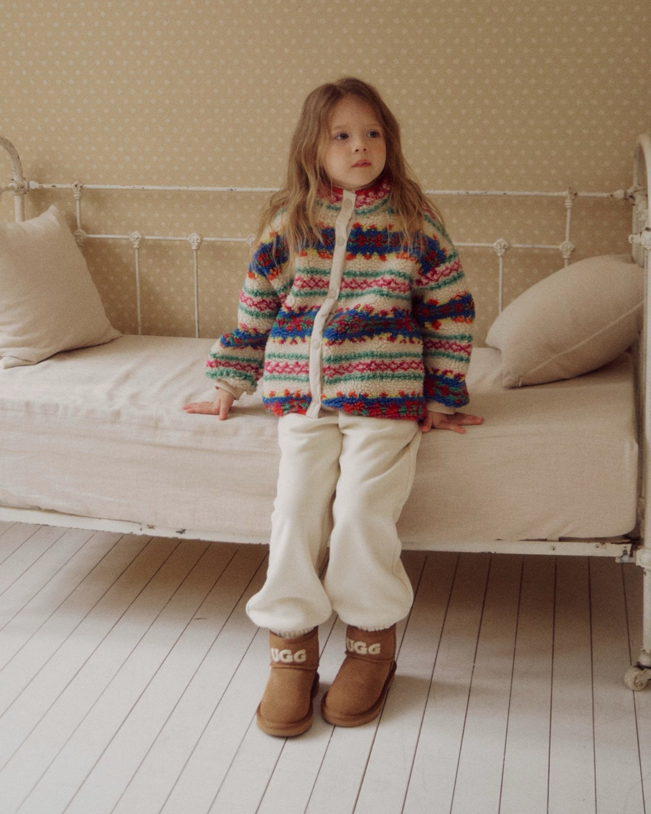 Kids W25 Fair Isle Sherpa Mock Neck Jacket(3 - 8y) - 2 Colors kids outfit