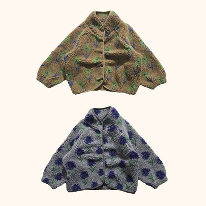 Kids W25 Floral Sherpa Jacket(3 - 8y) - 2 Colors kids outfit