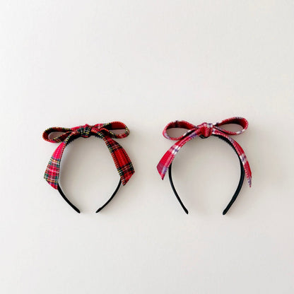 Kids W25 Holiday Plaid Bow Headband - 2 Colors kids outfit