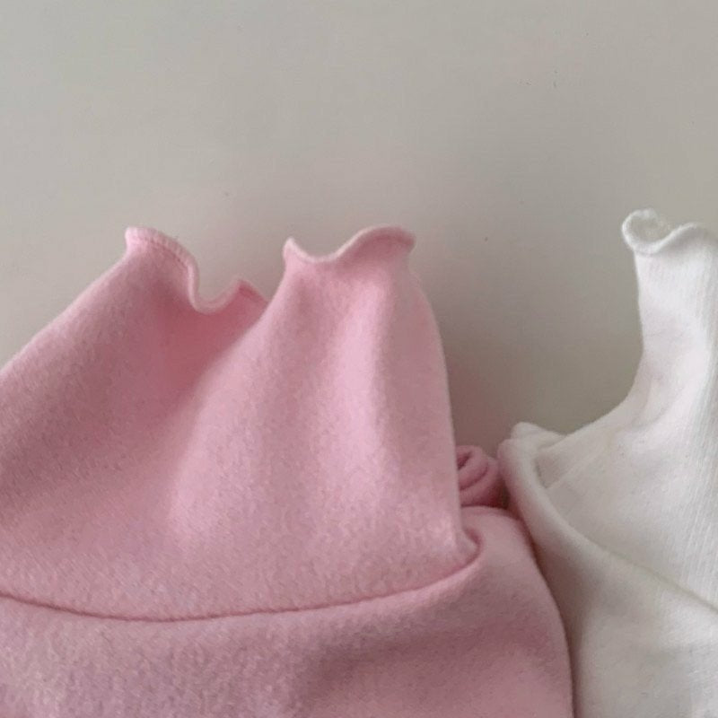 Kids W25 Lettuce - Edge Mock Neck Long Sleeve Top (1 - 6y) - Pink kids outfit
