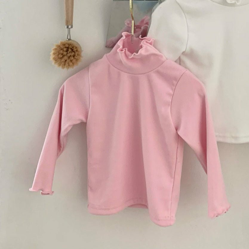 Kids W25 Lettuce - Edge Mock Neck Long Sleeve Top (1 - 6y) - Pink kids outfit