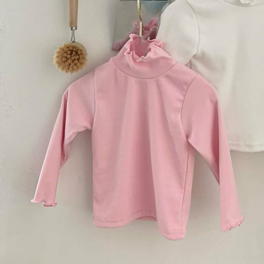 Kids W25 Lettuce - Edge Mock Neck Long Sleeve Top (1 - 6y) - Pink kids outfit