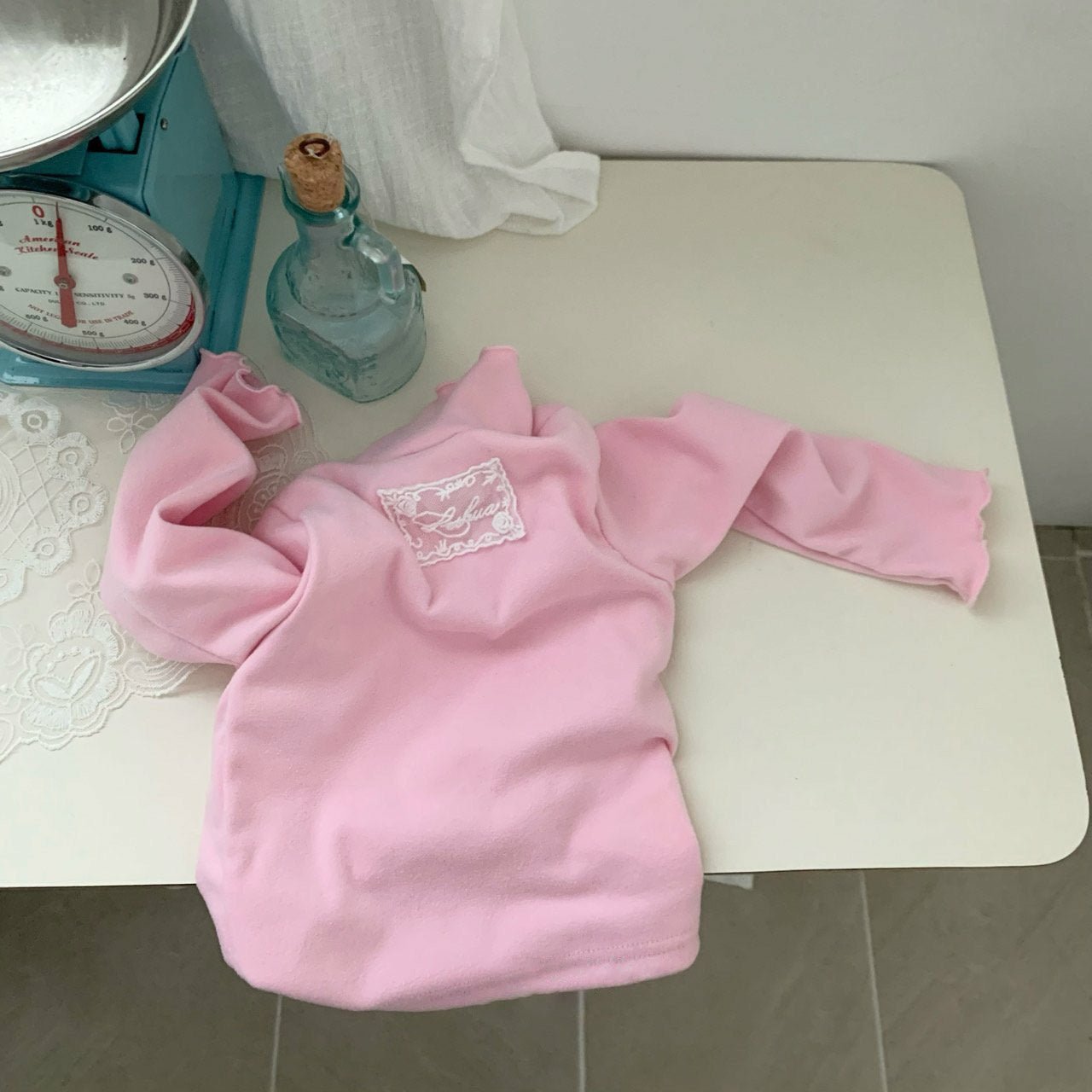 Kids W25 Lettuce - Edge Mock Neck Long Sleeve Top (1 - 6y) - Pink kids outfit