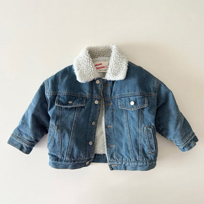 Kids W25 Sherpa Lined Denim Jacket (2 - 10y) - 2 Colors kids outfit