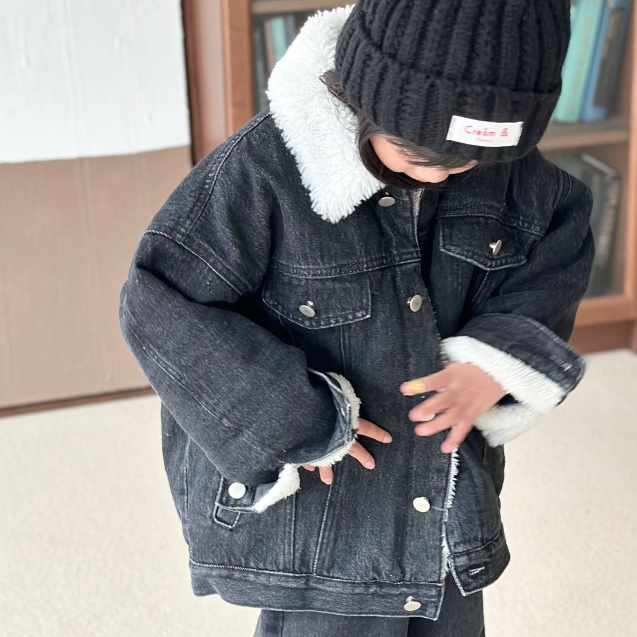 Kids W25 Sherpa Lined Denim Jacket (2 - 10y) - 2 Colors kids outfit